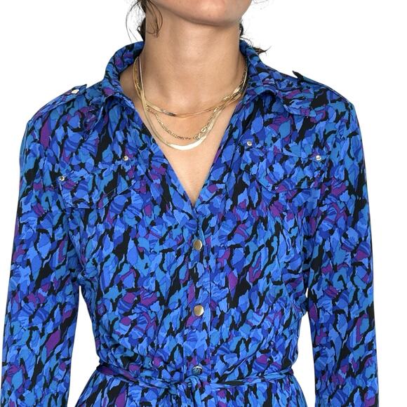 VTG Cache Y2k Shirt Dress Mini Abstract Retro‎ Womens XS Disco - Picture 4 of 10